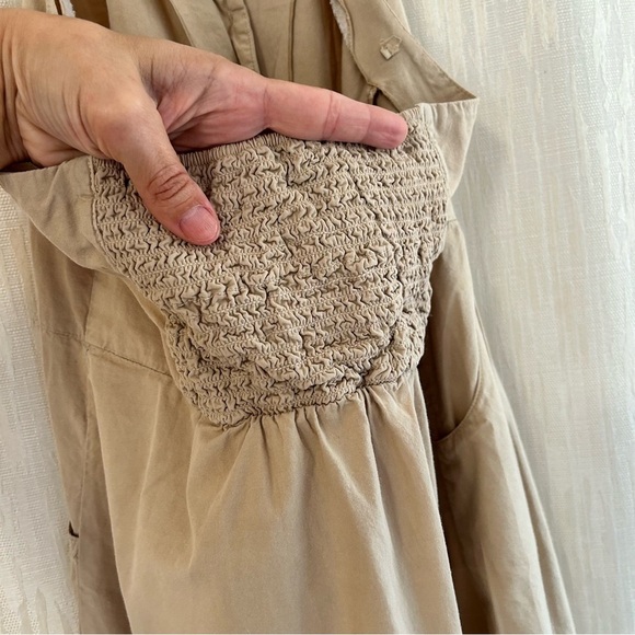 Maeve Halter Back Button Down Khaki Dress - Picture 9 of 11